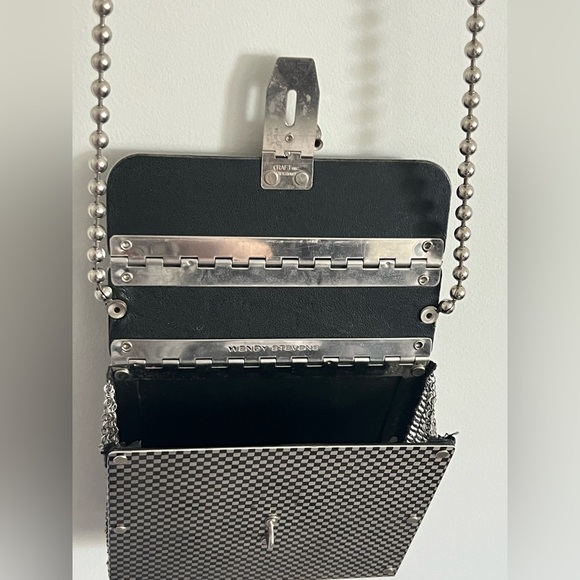 Wendy Stevens Metal & Leather Checkered Crossbody Bag - Picture 9 of 12